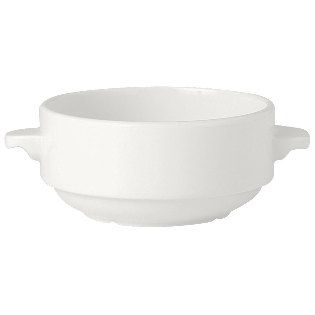 Simplicity Ceramic Soup Cup White Lugged Stacking 28.5cl (10oz) Pack of 36