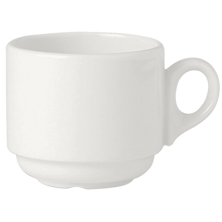 Simplicity White Atlanta Stacking Cup 21.25cl Ceramic Cup Tableware Pack of 36