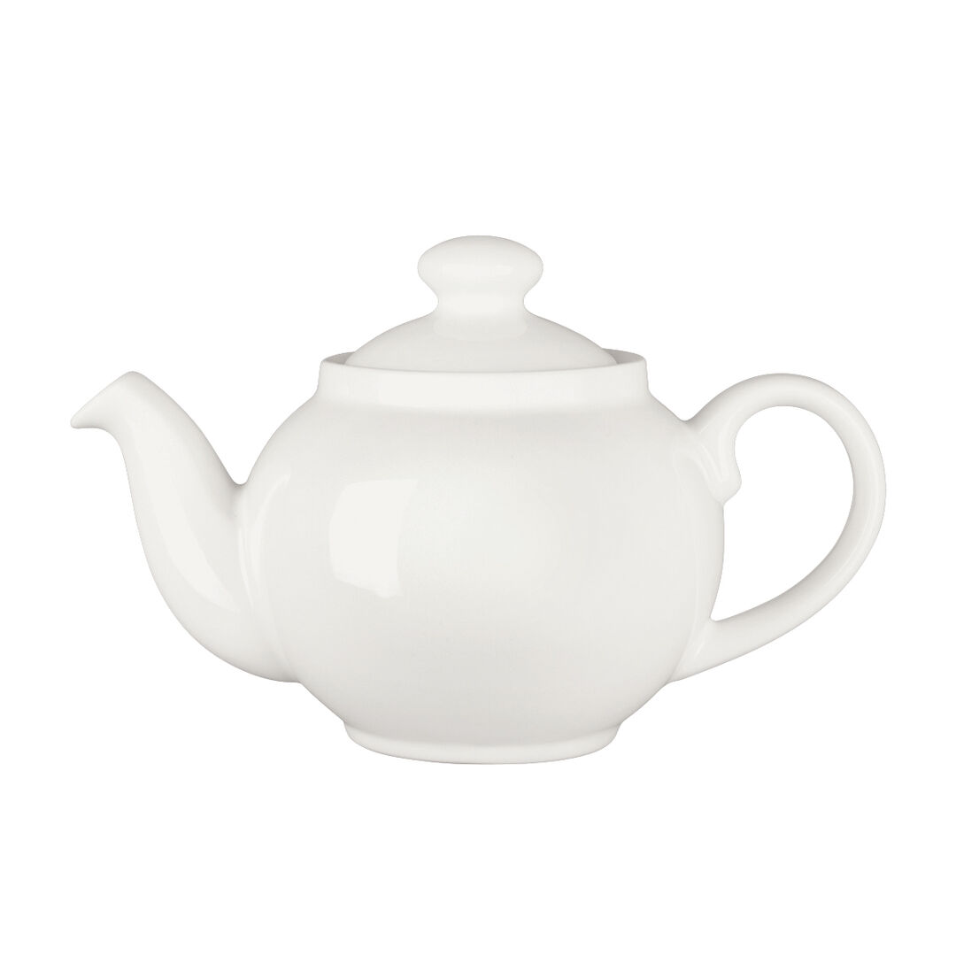 Simplicity Teapot Ceramic White Tableware Serving Tea 42.5cl (15oz) Pack of 6