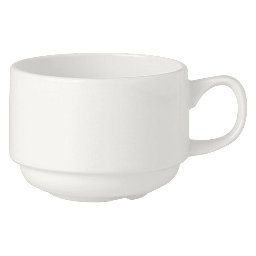 Simplicity White Slimline Stacking Cup 10cl Ceramic Cup Tableware Pack of 36