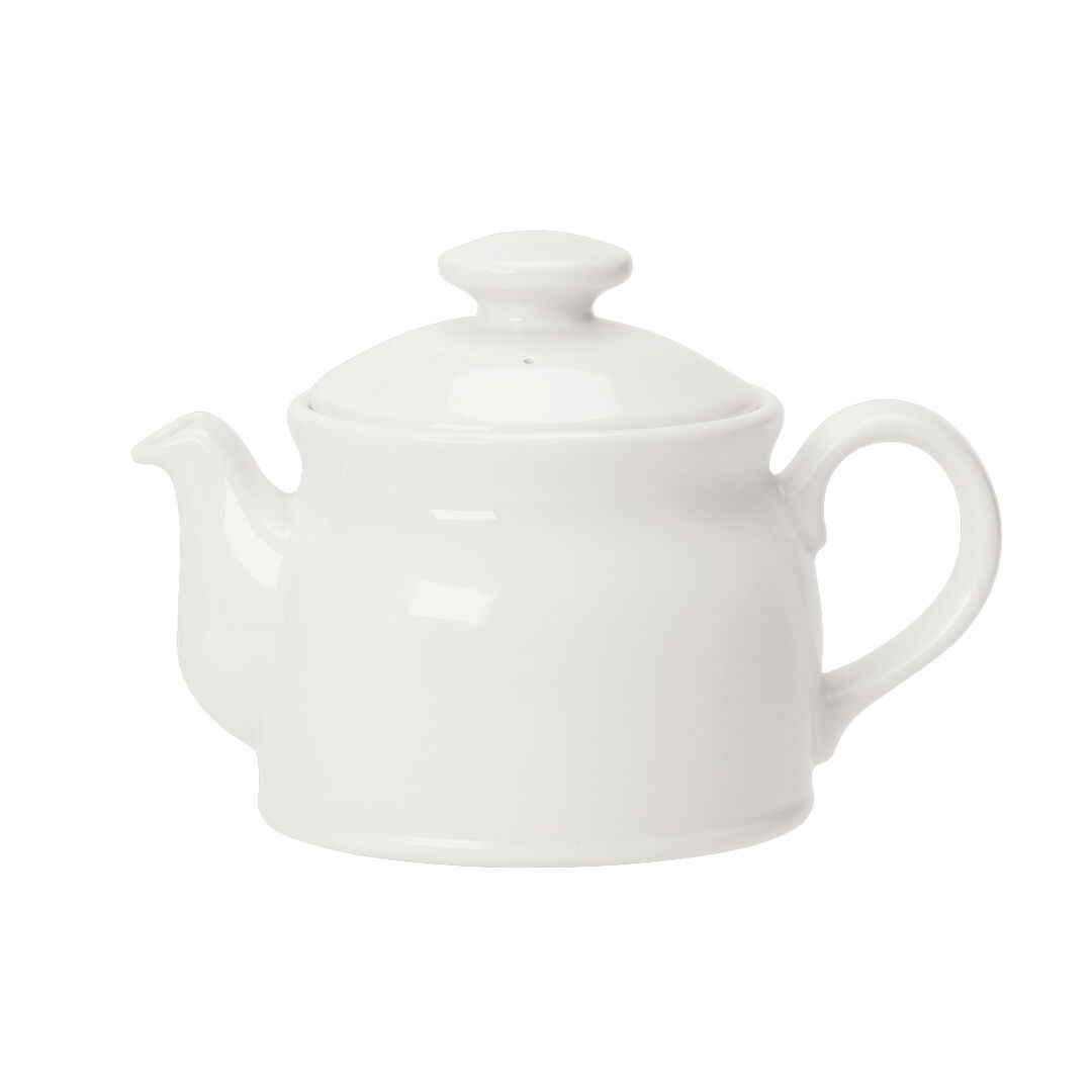 Simplicity Club Teapot Ceramic White Tableware Serving 42.5cl (15oz) Pack of 6