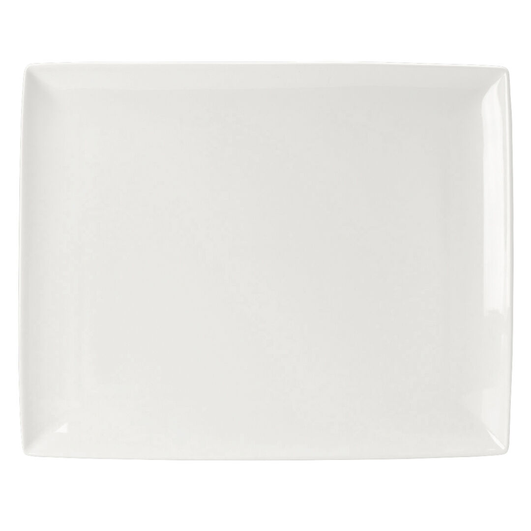 Taste White Rectangle Two 33 x 27cm Food Plate Ceramic Tableware Pack of 6