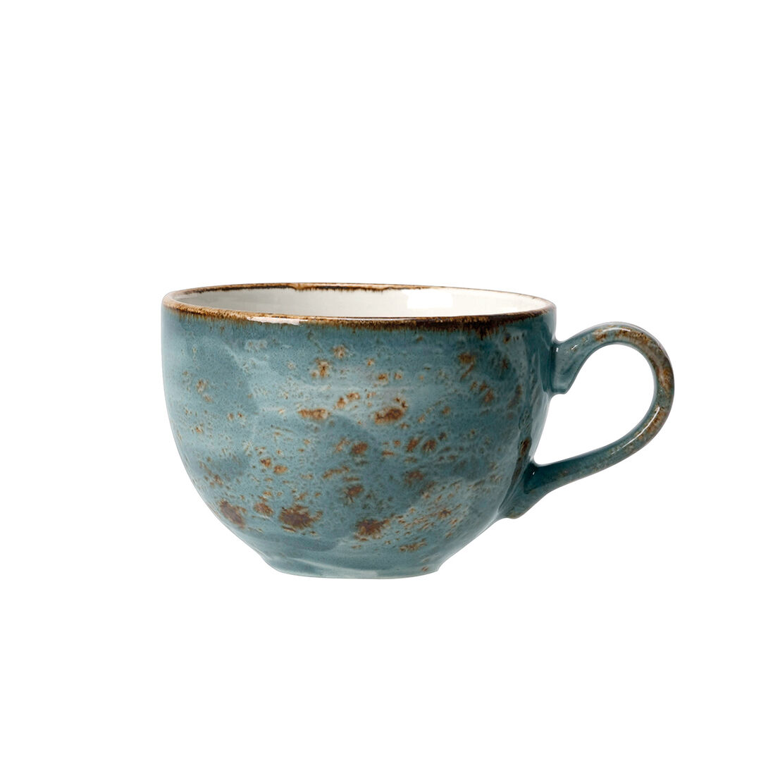 Craft Blue Low Cup 34cl (12oz) Ceramic Drinking Cup Set Tableware Pack of 36