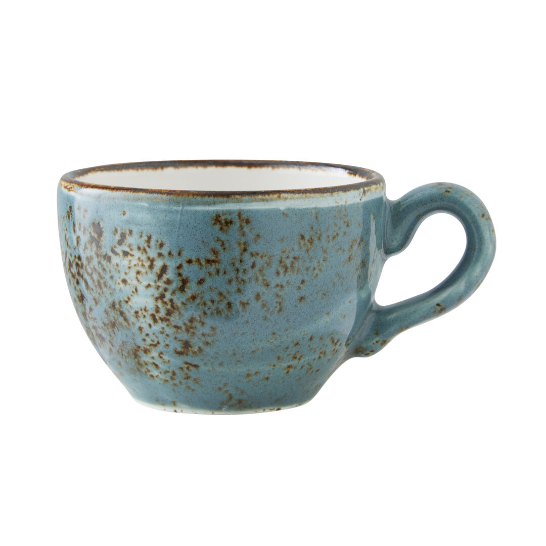 Craft Blue Low Cup 8.5cl (3oz) Ceramic Drinking Cup Set Tableware Pack of 36