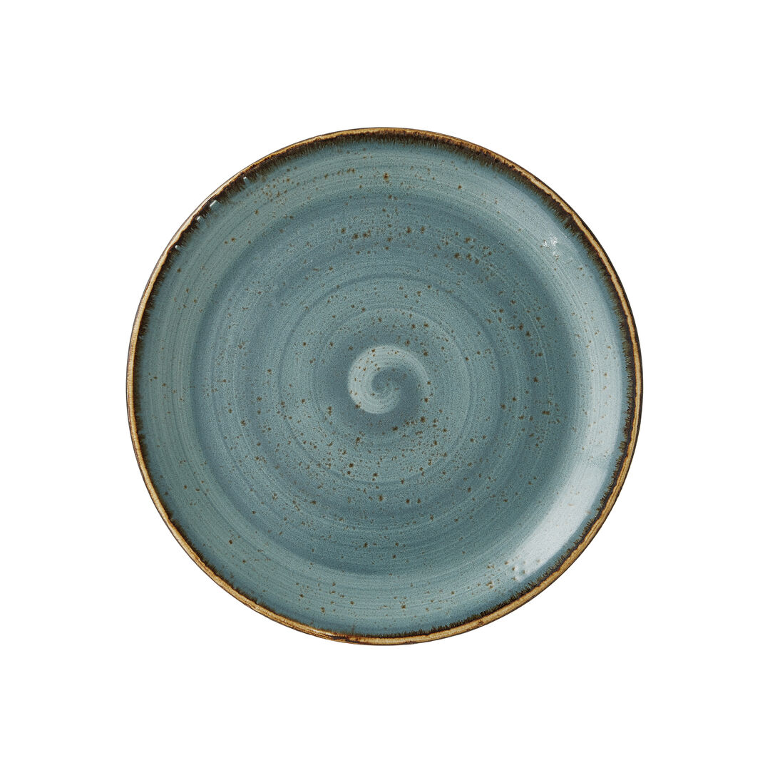 Craft Blue Coupe Plate Ceramic Serving Plate Home Bar 23cm (9"") Pack of 24