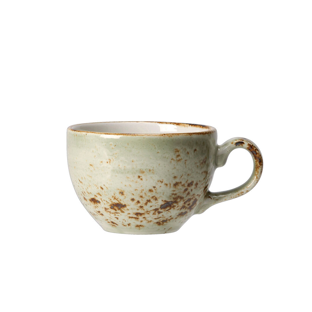 Craft Green Low Cup 22.75cl (8oz) Ceramic Drinking Cup Set Tableware Pack of 36