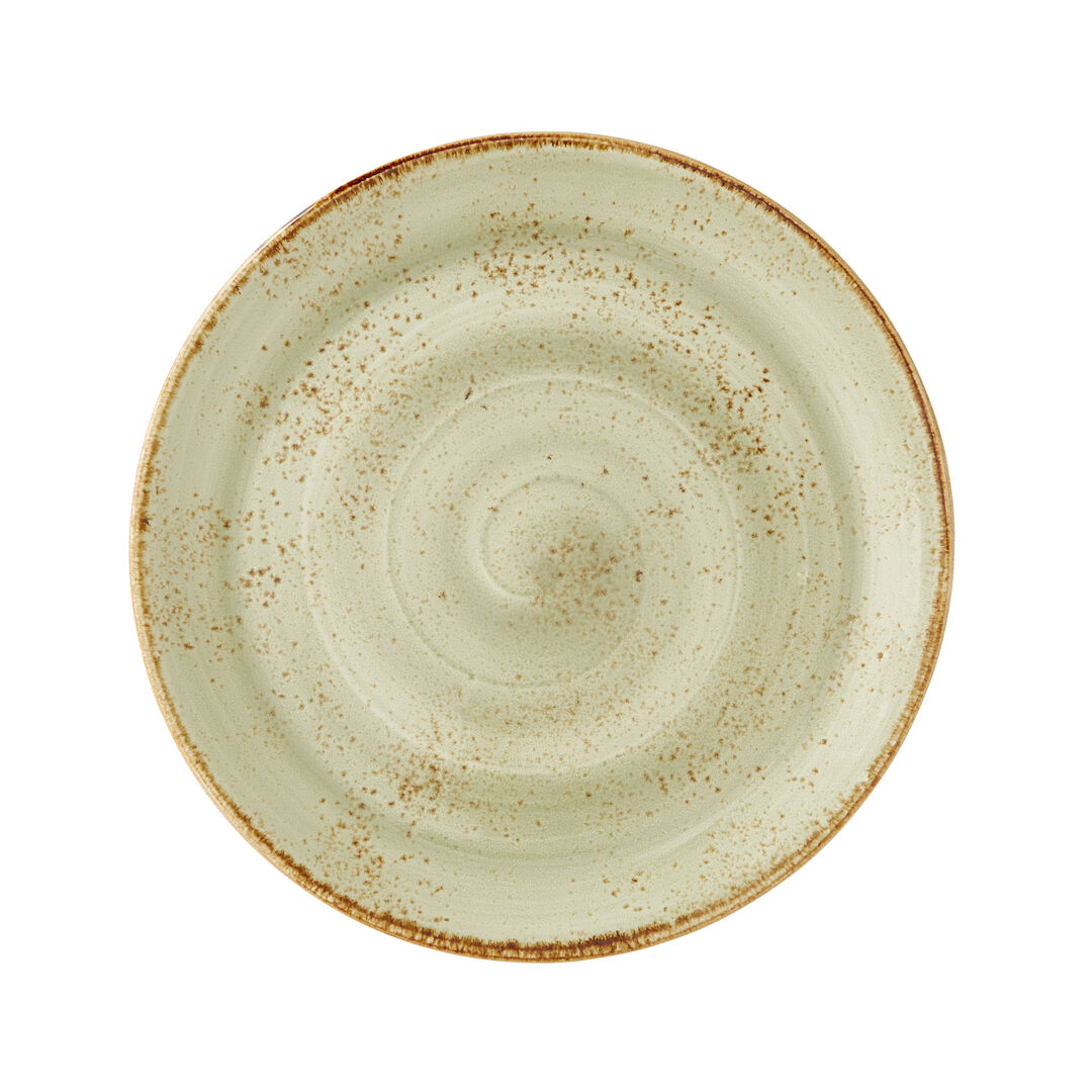 Craft Green Coupe Plate 28cm (11"") Ceramic Serving Plate Tableware Pack of 12