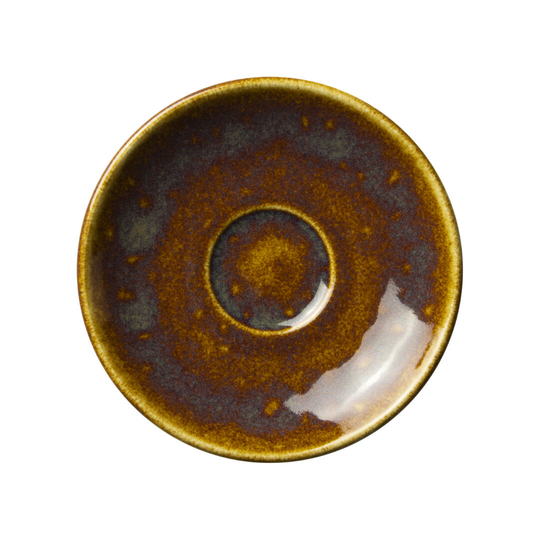 Vesuvius Amber Liv Saucer 12.5cm Ceramic Saucer Plate Tableware Pack of 12