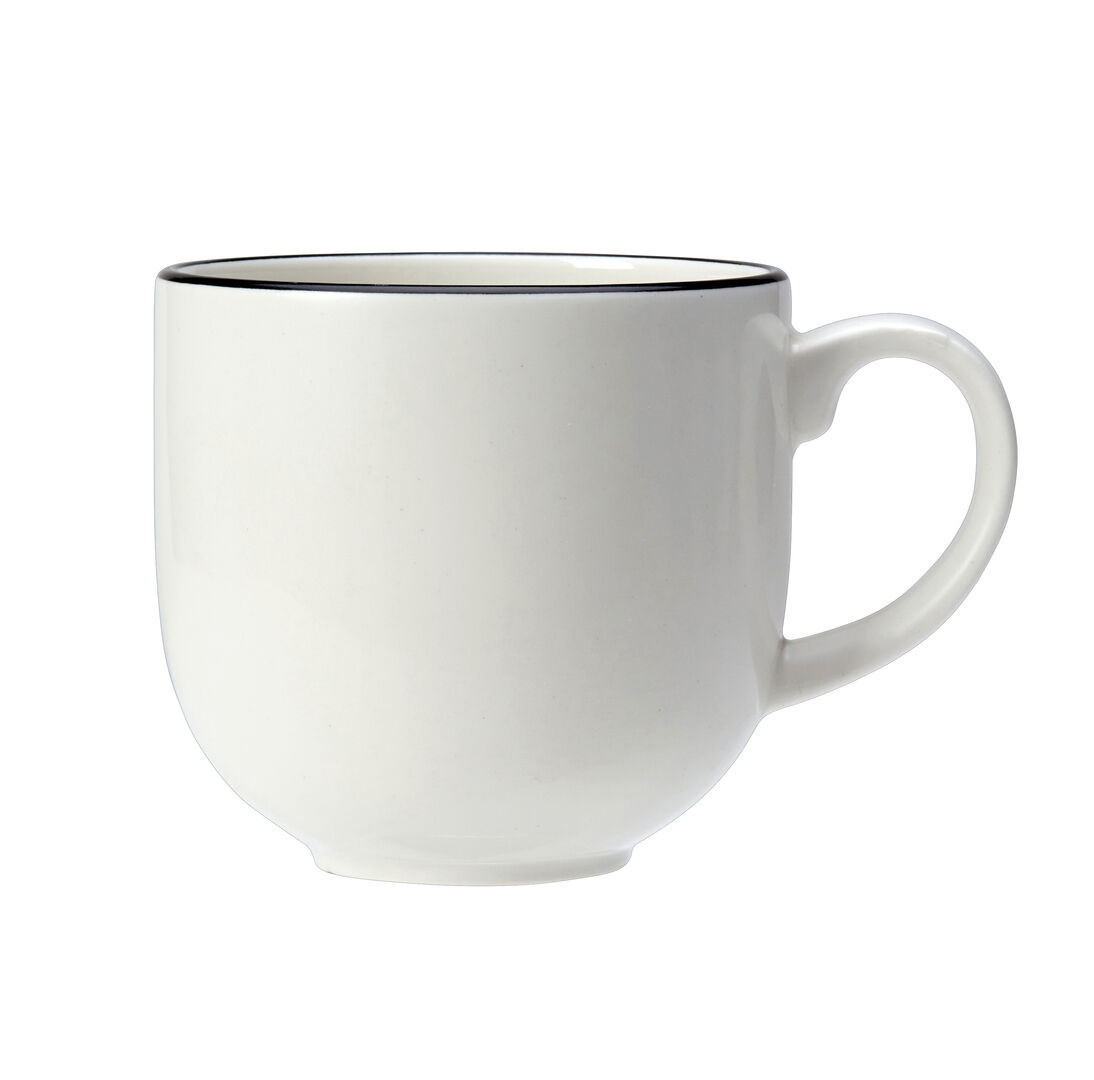 Ceramic Mug White Black Asteria City Drink Mug Tableware 34cl (12oz)Pack Of 12