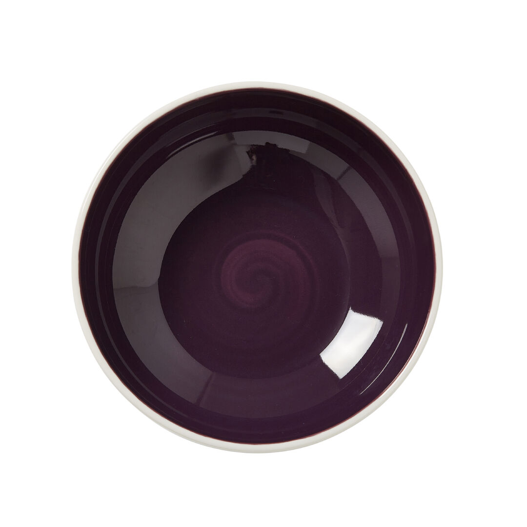 Nyx Damson Bowl 17.5cm 98cl Ceramic Serving Bowl Set Home Tableware Pack of 12