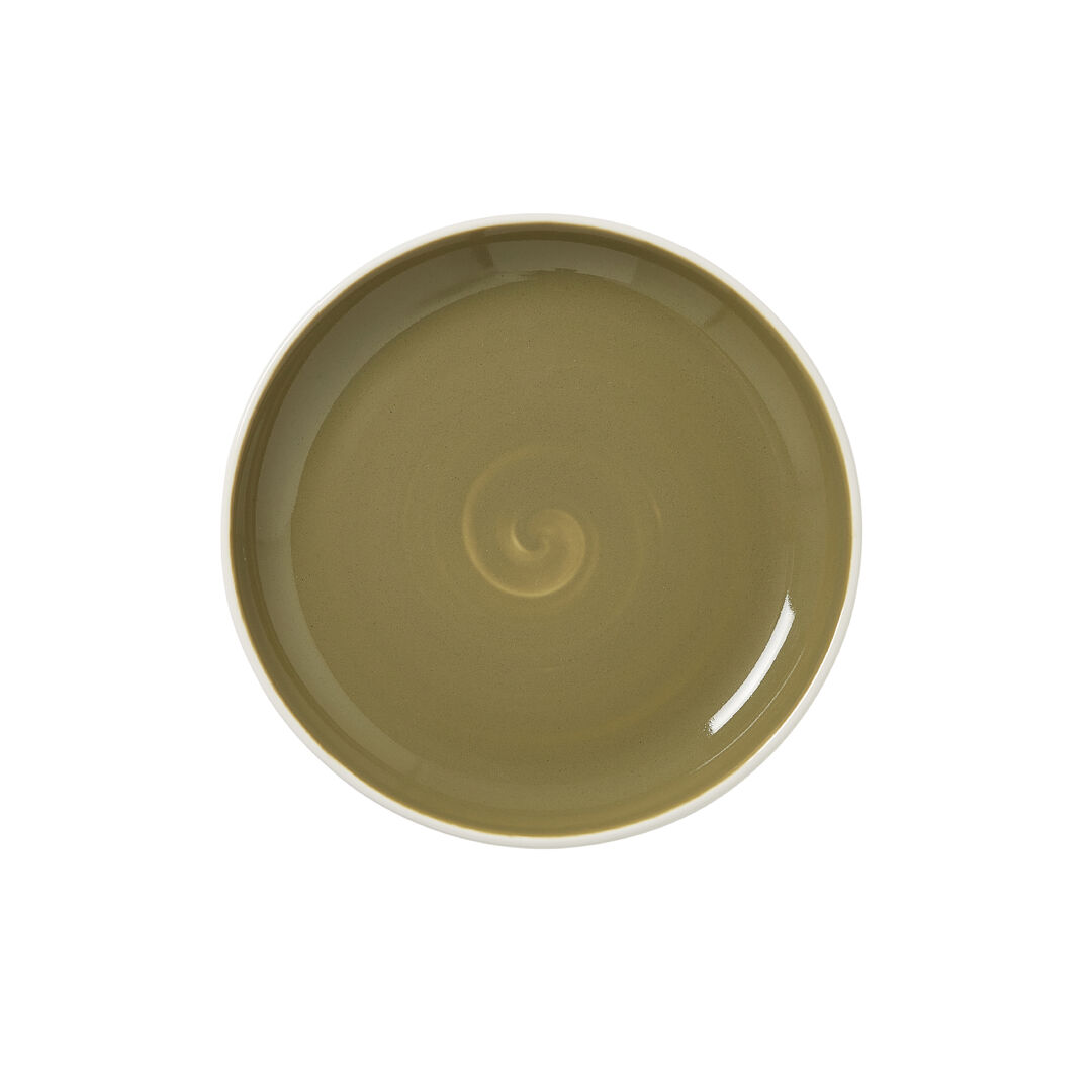 Nyx Olive Nordic Coupe Plate 20.25cm (8"") Ceramic Plate Tableware Pack of 12