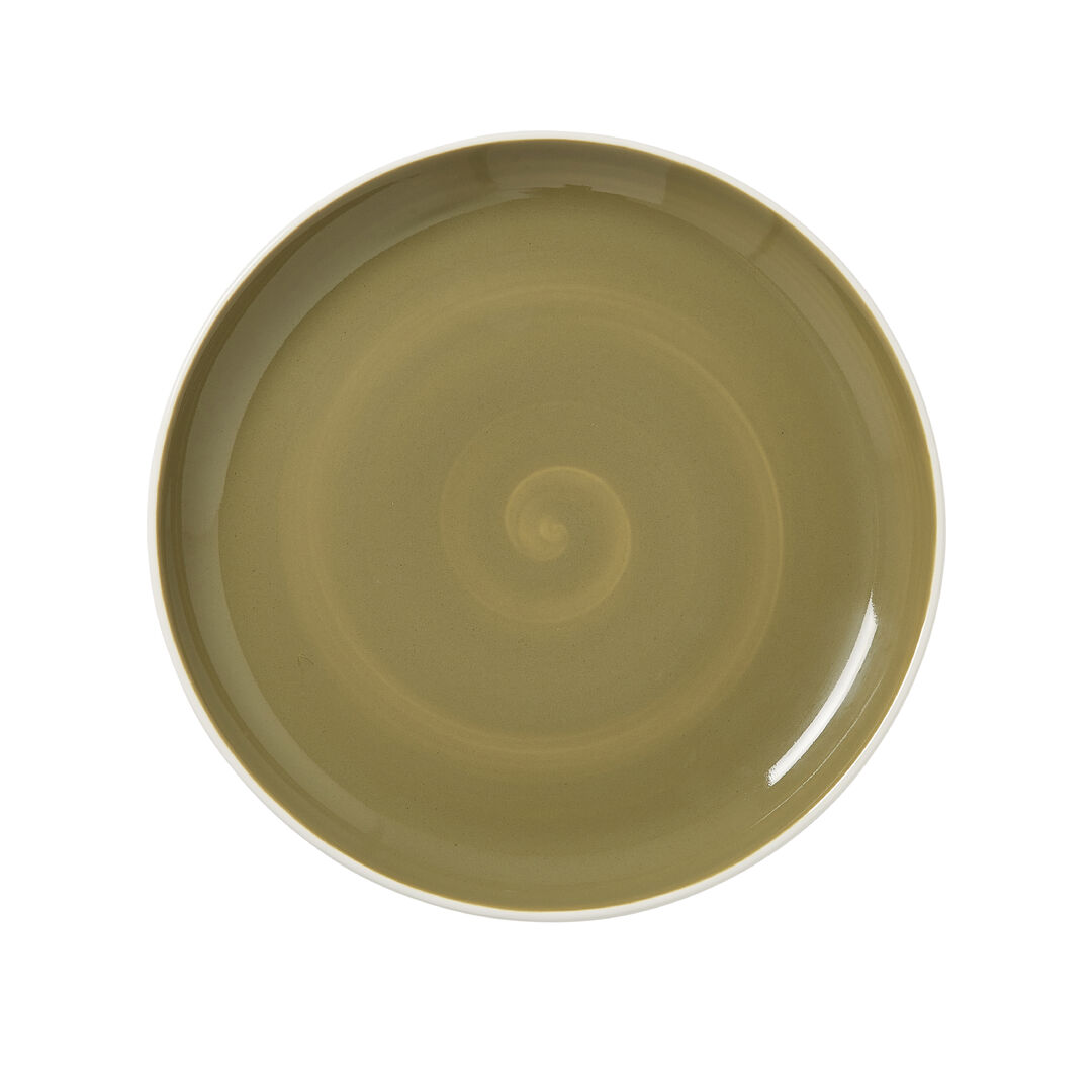 Nyx Olive Nordic Coupe Plate 25.25cm (10"") Ceramic Plate Tableware Pack of 12