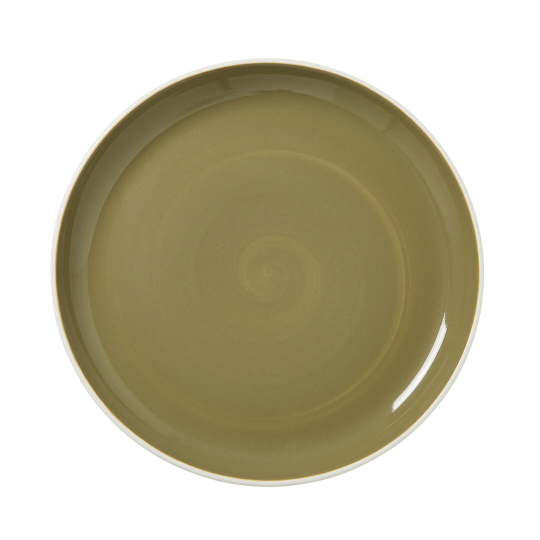 Nyx Olive Nordic Coupe Plate 28cm (11"") Ceramic Plate Tableware Pack of 12