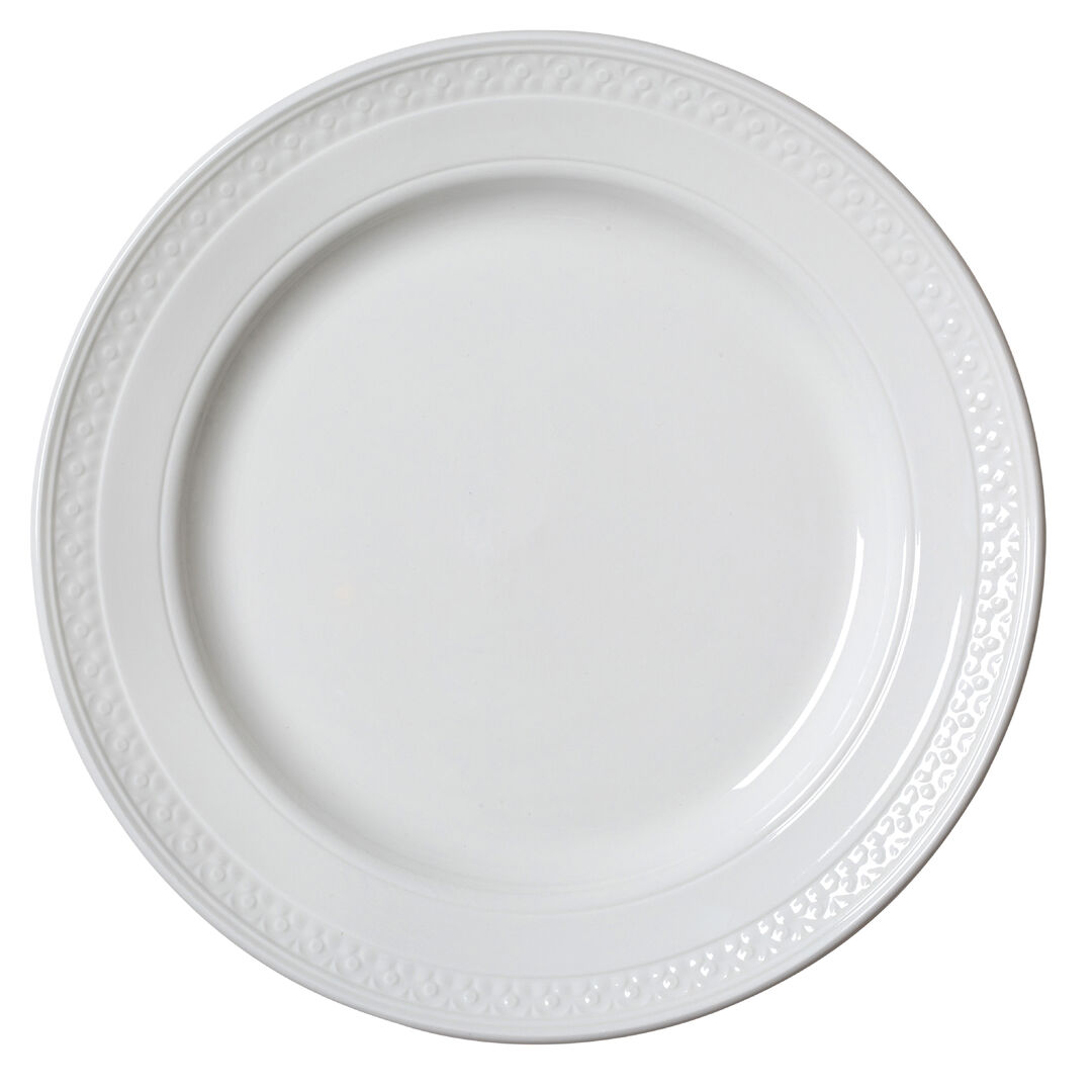 Bead Accent Plate 28.5cm Ceramic Serving Food Plate Bar Tableware Pack of 6