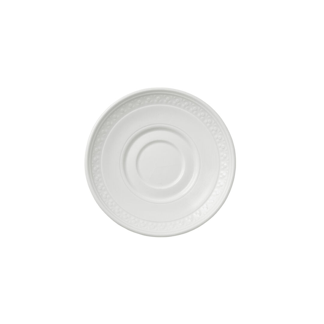 Bead Accent Saucer 15cm (6"") Ceramic Saucer Plate Set Home Tableware Pack of 12