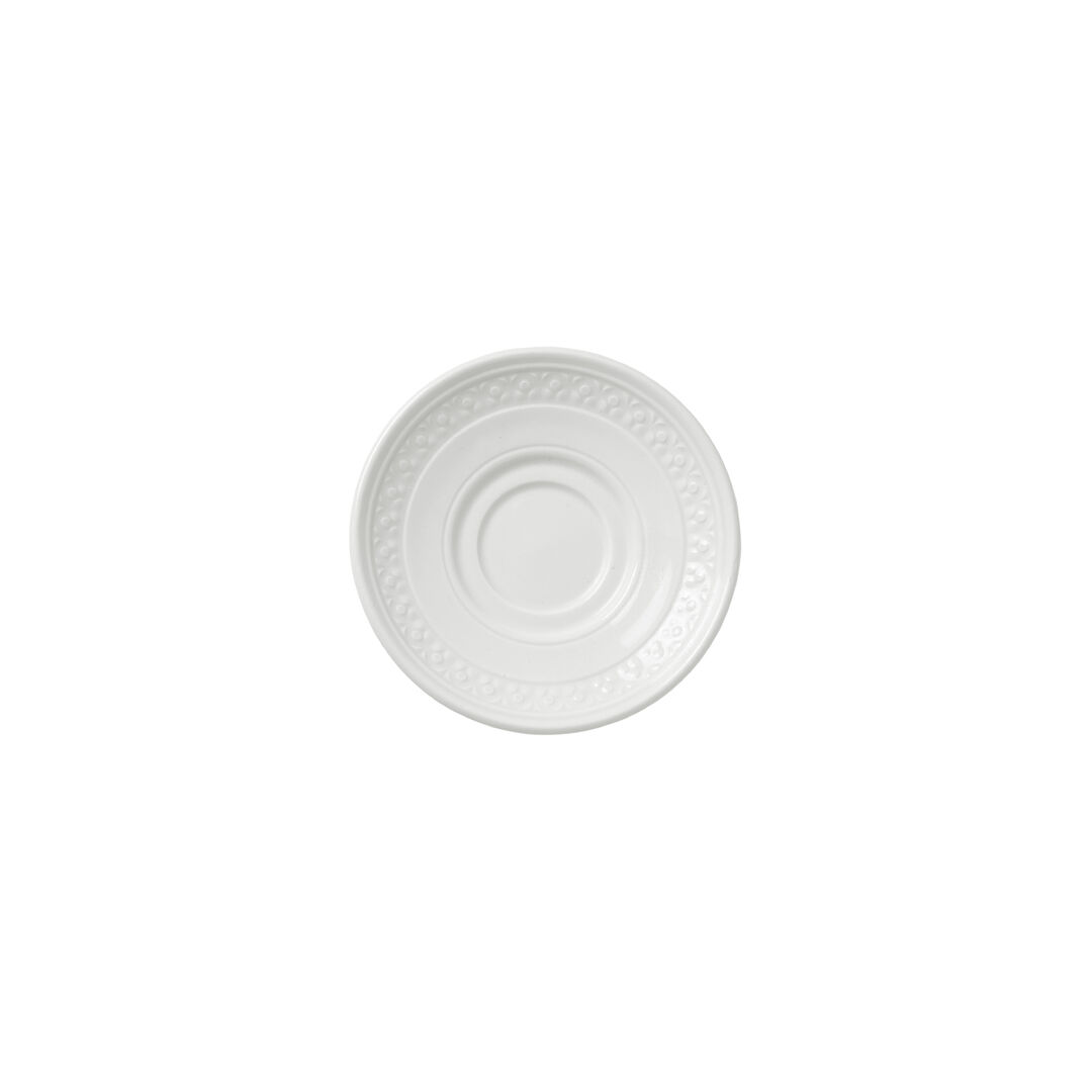 Bead Accent Saucer 12.5cm (5"") Ceramic Saucer Plate Home Tableware Pack of 12