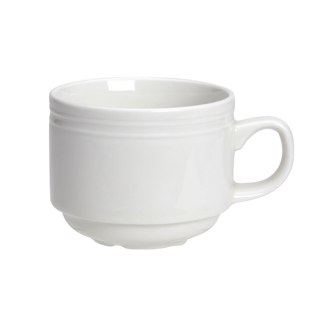Bead Stacking Cup 20cl (7oz) Ceramic Drinking Cup Home Tableware Pack of 12
