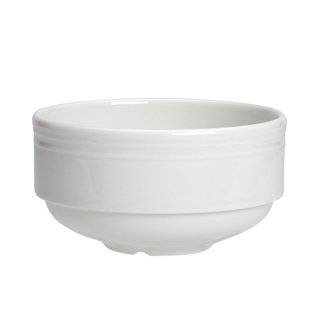 Bead Ceramic Soup Cup White Unhandled Stacking Cup 28.5cl (10oz) Pack of 12