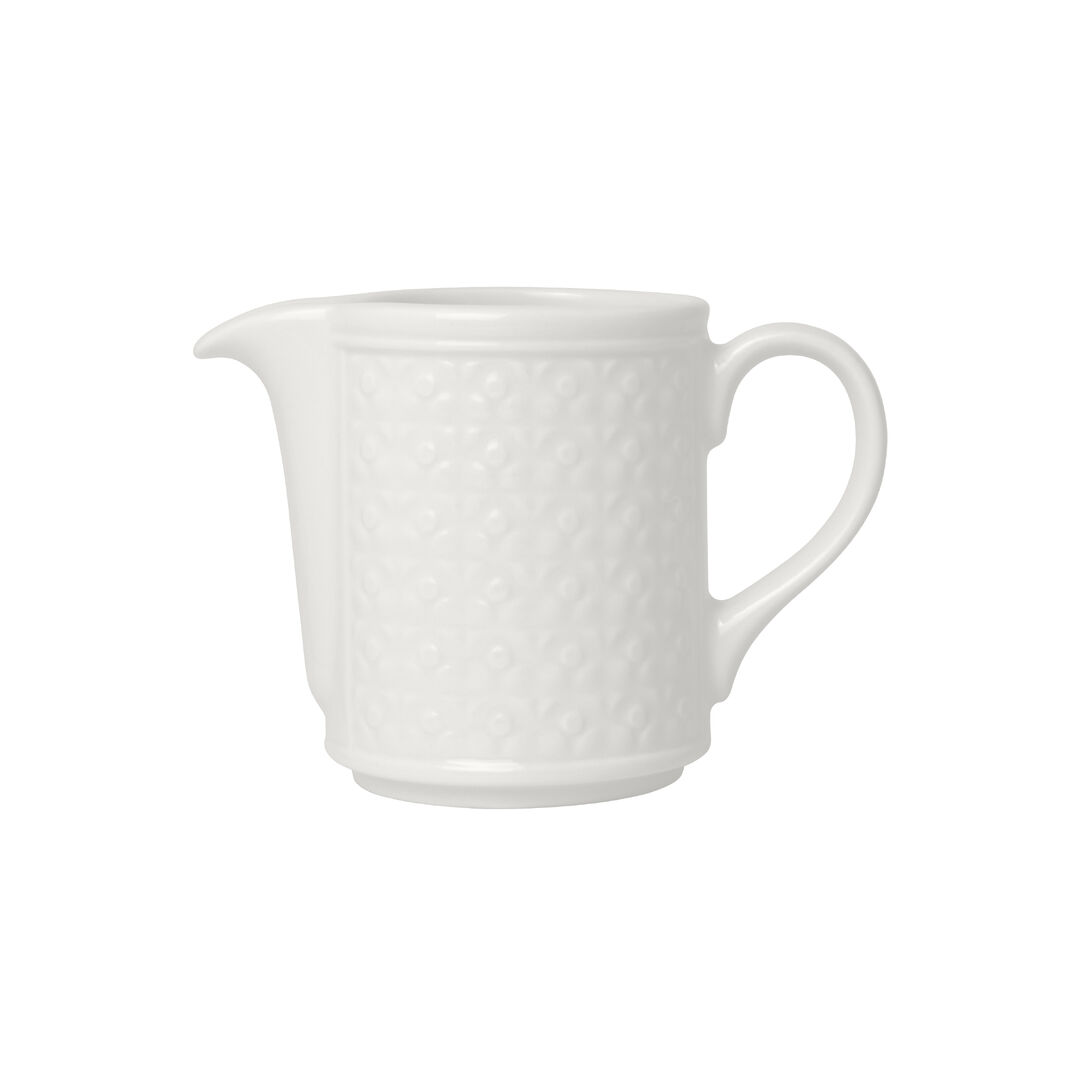 Bead Accent Jug 14.25cl (5oz) White Ceramic Tableware Serving Jug Pack of 6