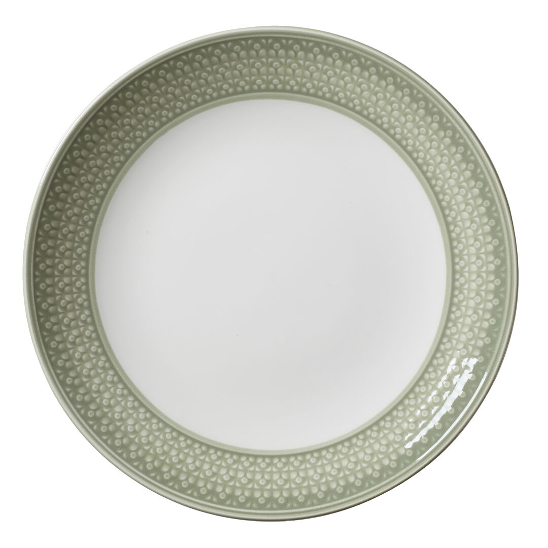 Bead Sage Accent Coupe Plate 28.5cm (11 1/4"") Ceramic Serving Plate Pack of 6