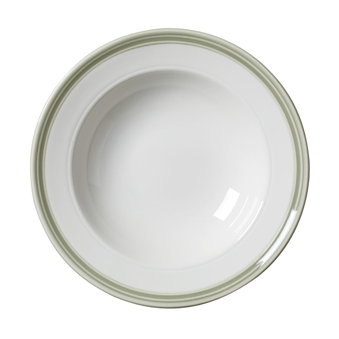 Bead Sage Soup/Pasta Plate 24cm Ceramic Serving Plate Set Tableware Pack of 12