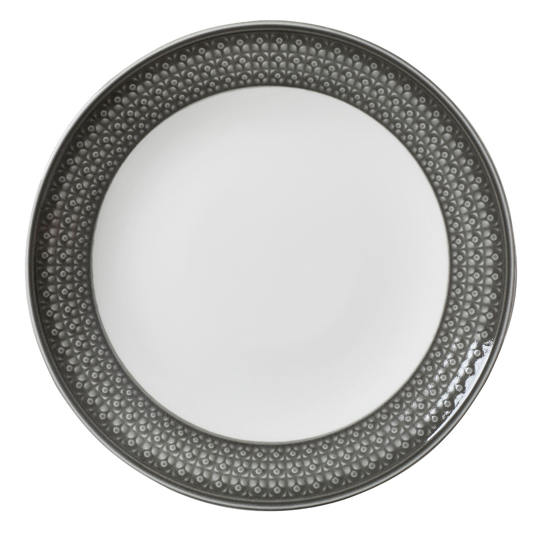 Bead Truffle Accent Coupe Plate 28.5cm (11 1/4"") Ceramic Plate Set Pack of 6