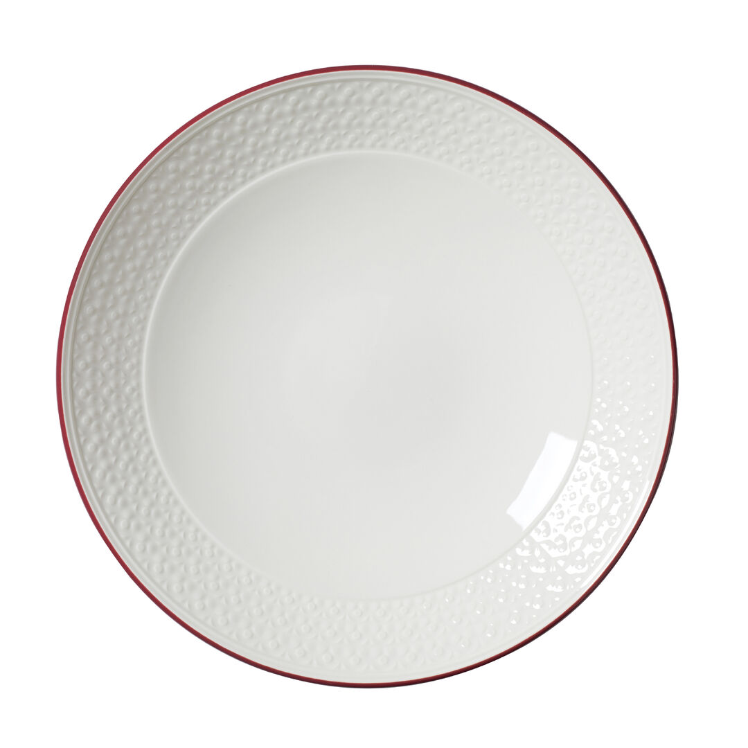 Bead Maroon Band Coupe Bowl 25.25cm 120.25cl  Ceramic Bowl Tableware Pack of 12