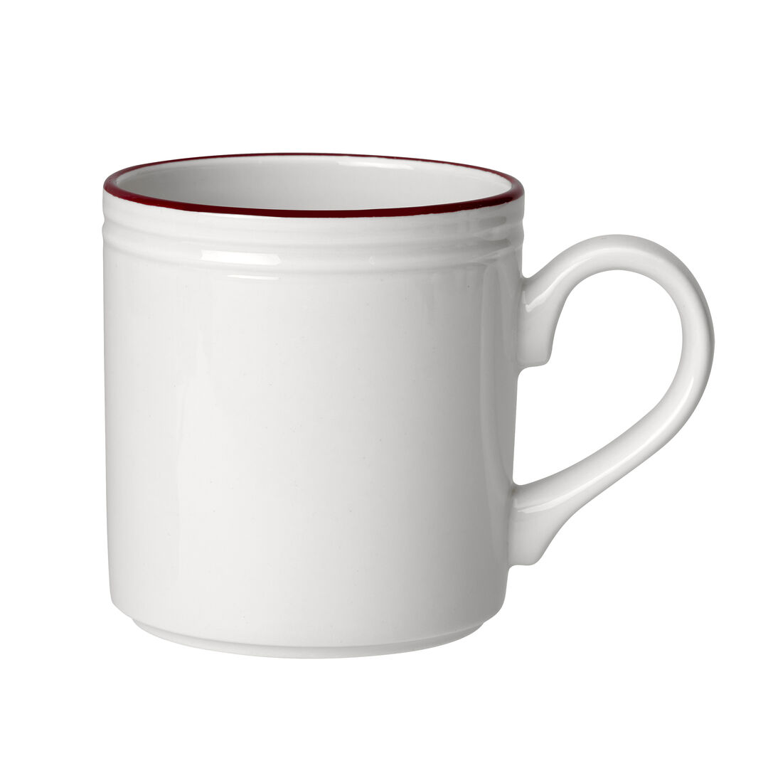 Ceramic Mug Bead Maroon Band Mug Tableware Drinking  28.5cl (10oz) Pack Of 12
