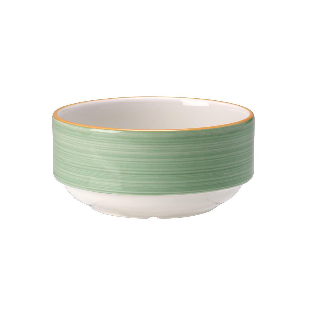 Rio Green Ceramic Soup Cup Unhandled Stacking Serving 28.5cl (10oz) Pack of 36