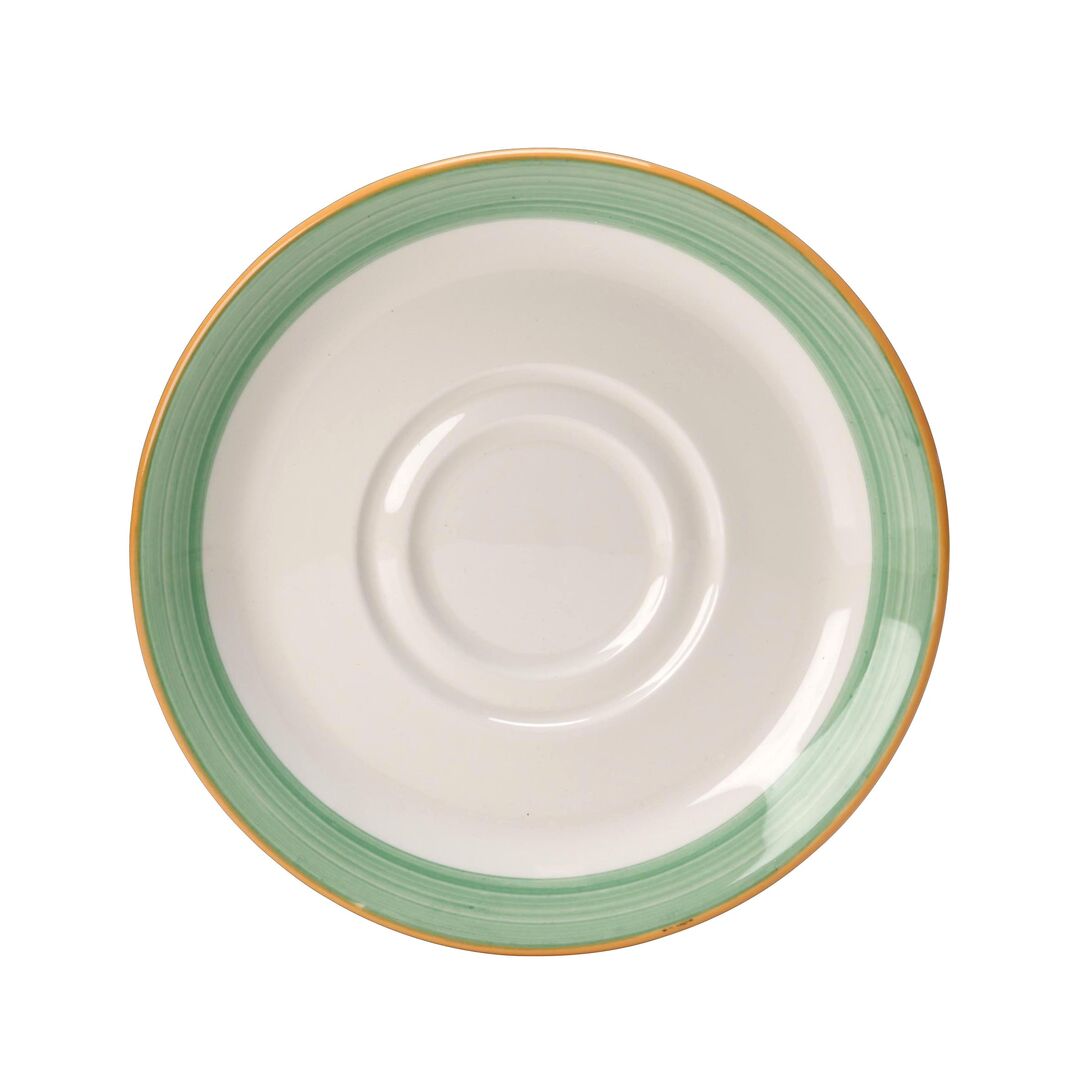 Rio Green D/W Saucer 14.5cm Ceramic Saucer Plate Home Tableware Pack of 36
