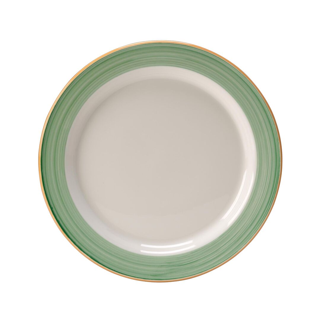 Rio Green Slimline Plate 27cm (10 5/8"") Ceramic Plate Tableware Pack Of 24