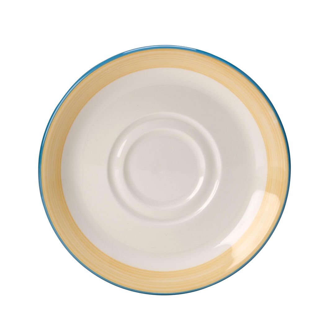 Rio Yellow D/W Saucer 14.5cm Ceramic Saucer Plate Set Tableware Pack of 36