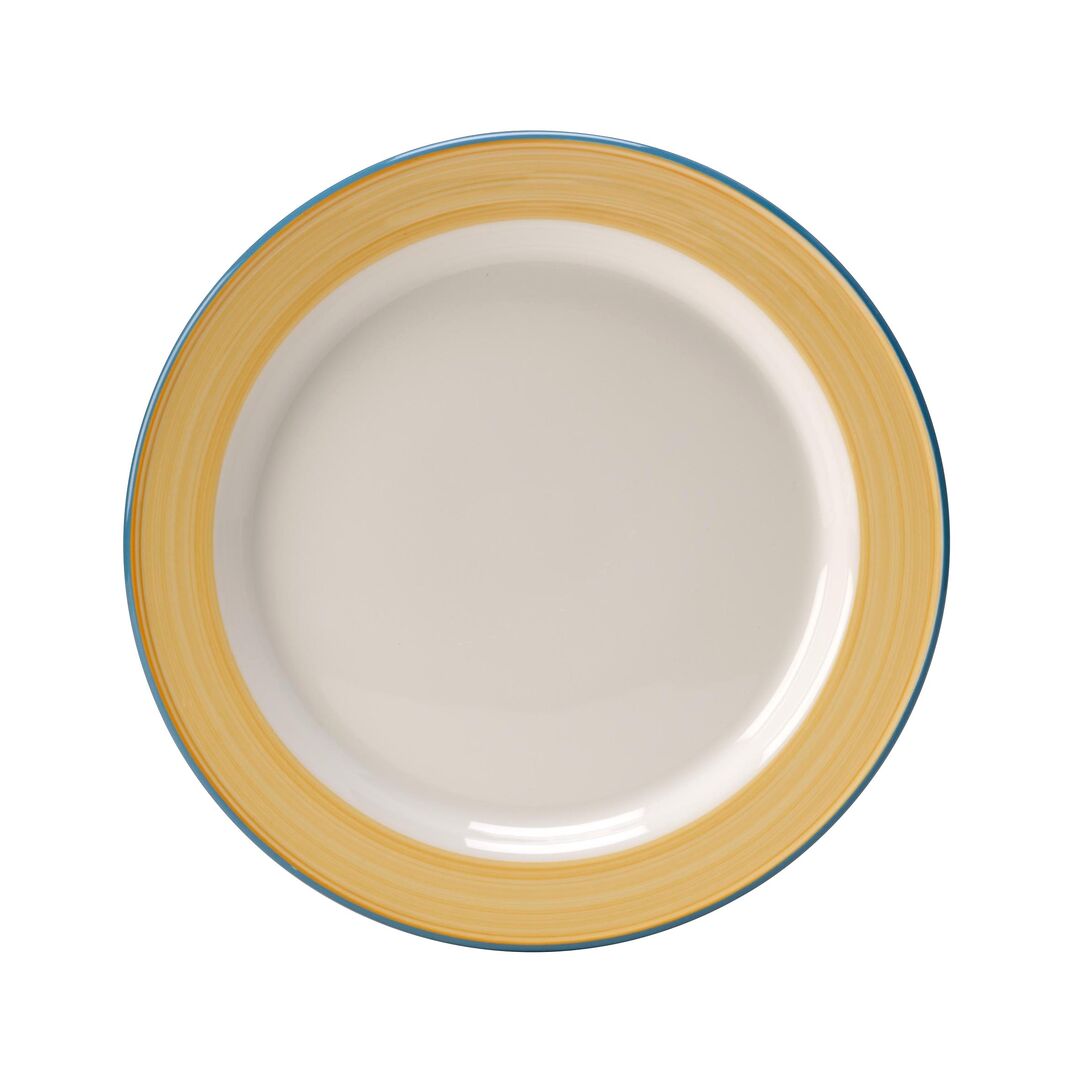 Rio Yellow Slimline Plate 27cm Ceramic Serving Food Plate Tableware Pack Of 24