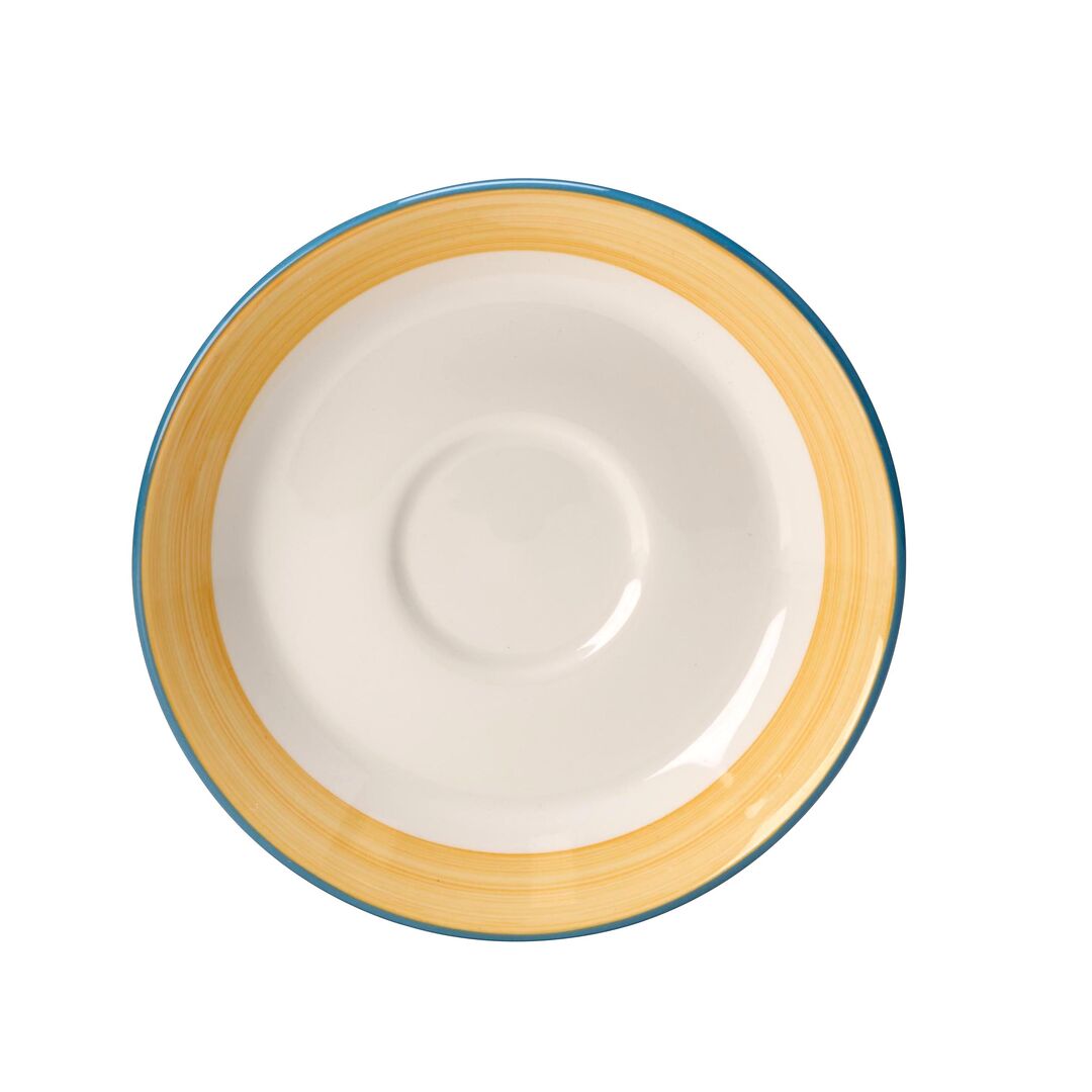 Rio Yellow Slimline Saucer 15.25cm (6"") Ceramic Saucer Tableware Pack of 36