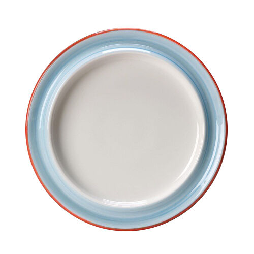 Rio Blue Plate 26cm (10 1/4"") Ceramic Serving Food Plate Tableware Pack of 6