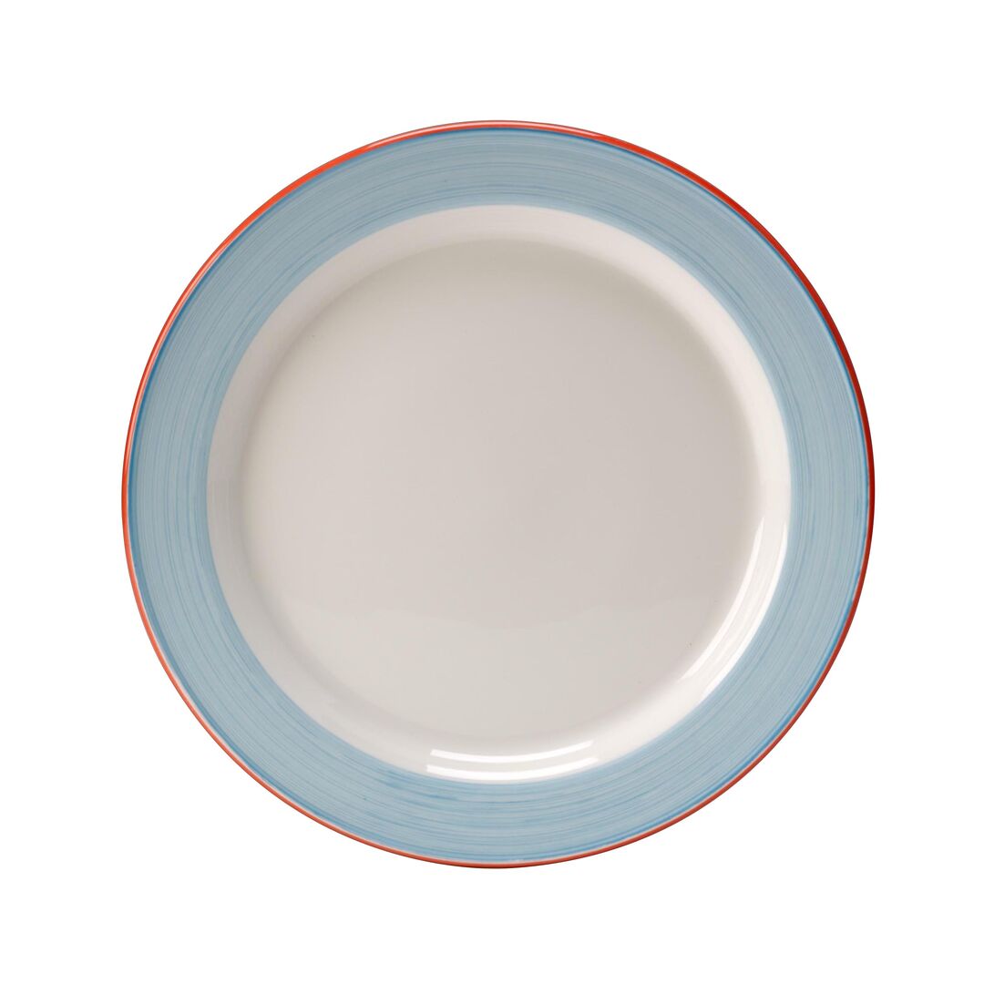 Rio Blue Slimline Plate 27cm Ceramic Serving Food Plate Tableware Pack Of 24