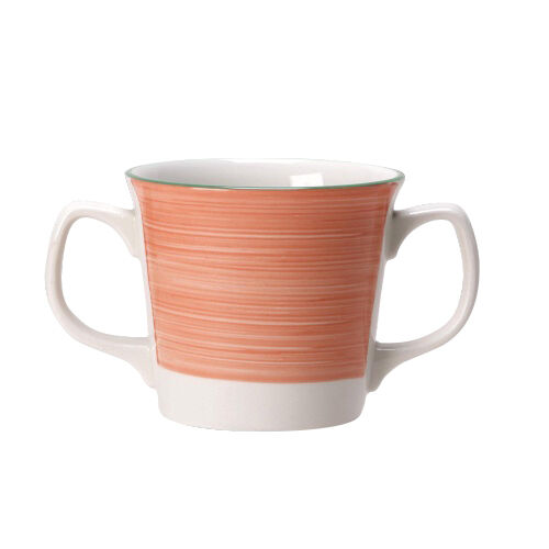 Ceramic Mug Rio Pink Double Handled Mug Tableware 28.5cl (10oz) Pack Of 12