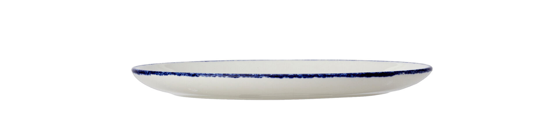 Blue Dapple Oval Coupe Plate 20.25cm (8"") Ceramic Plate Tableware Pack of 24