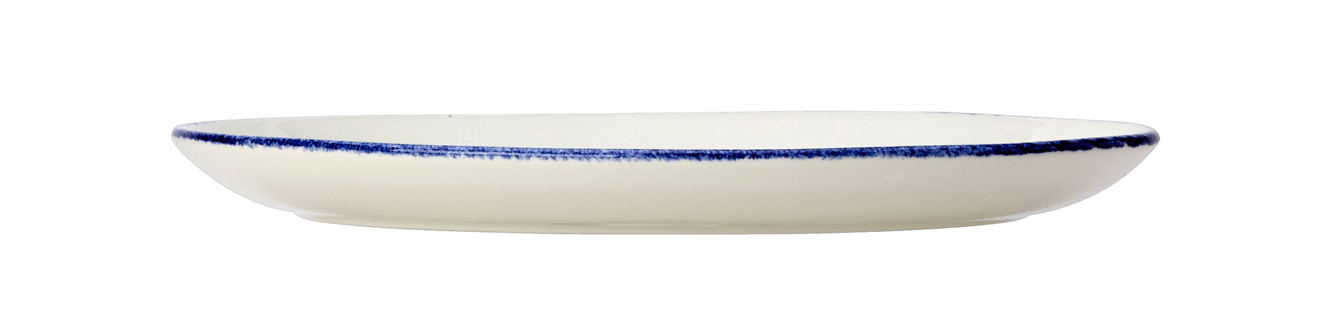 Blue Dapple Oval Coupe Plate 28cm (11"") Ceramic Plate Tableware Pack of 12