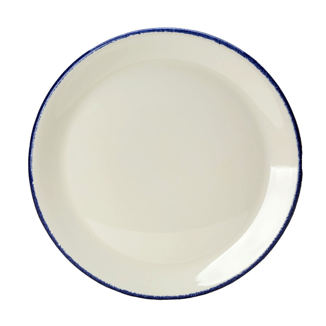Blue Dapple Coupe Plate 23cm (9"") Ceramic Serving Plate Tableware Pack of 24