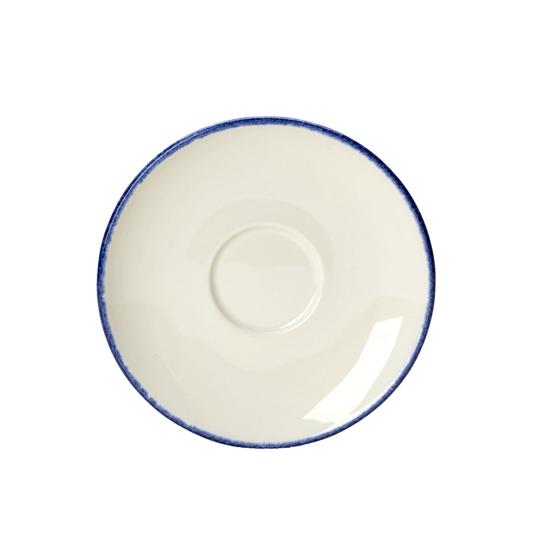 Blue Dapple Liv Saucer 12.5cm Ceramic Saucer Plate Set Tableware Pack of 36