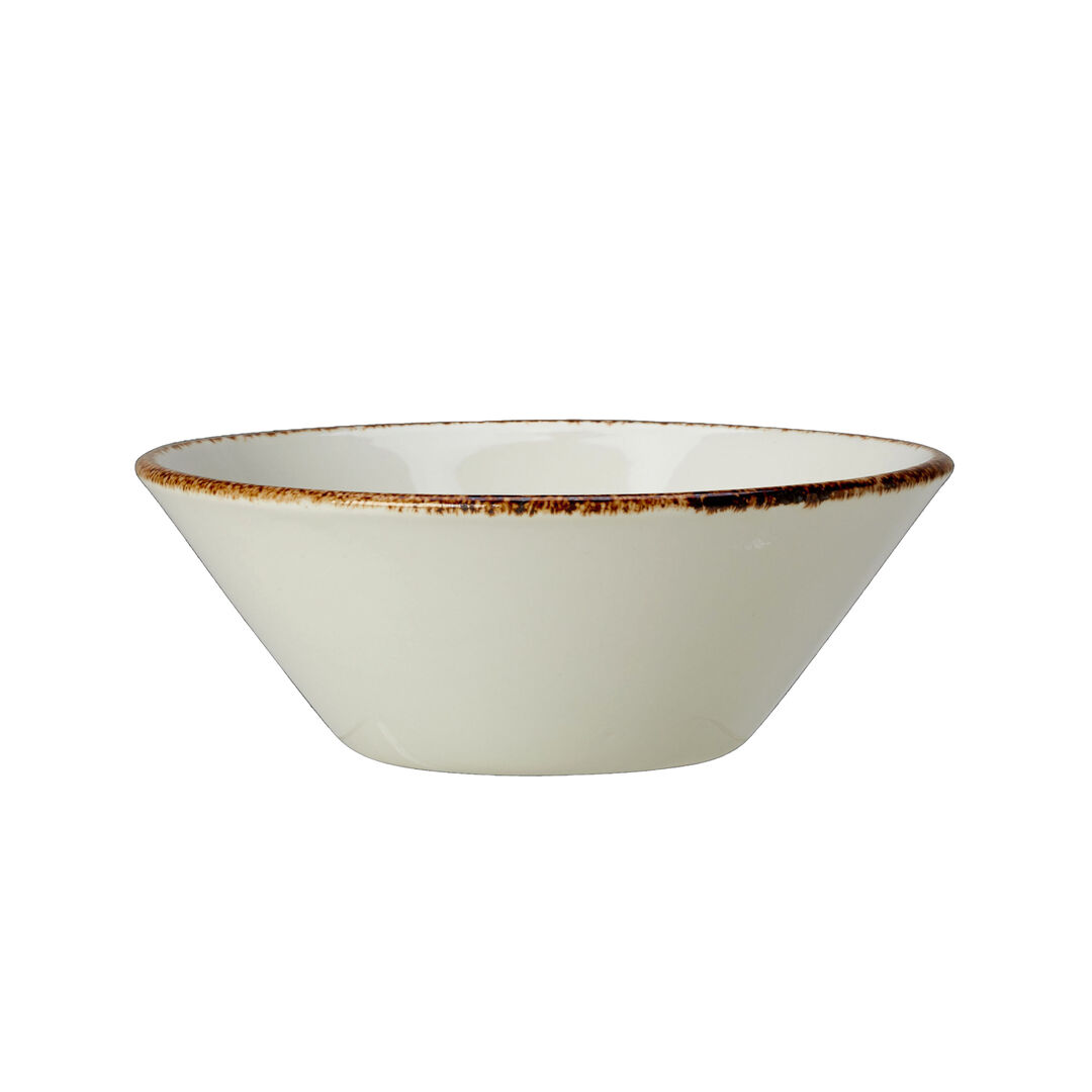 Brown Dapple Essence Bowl 16.5cm 58.5cl Ceramic Bowl Set Tableware Pack Of 24