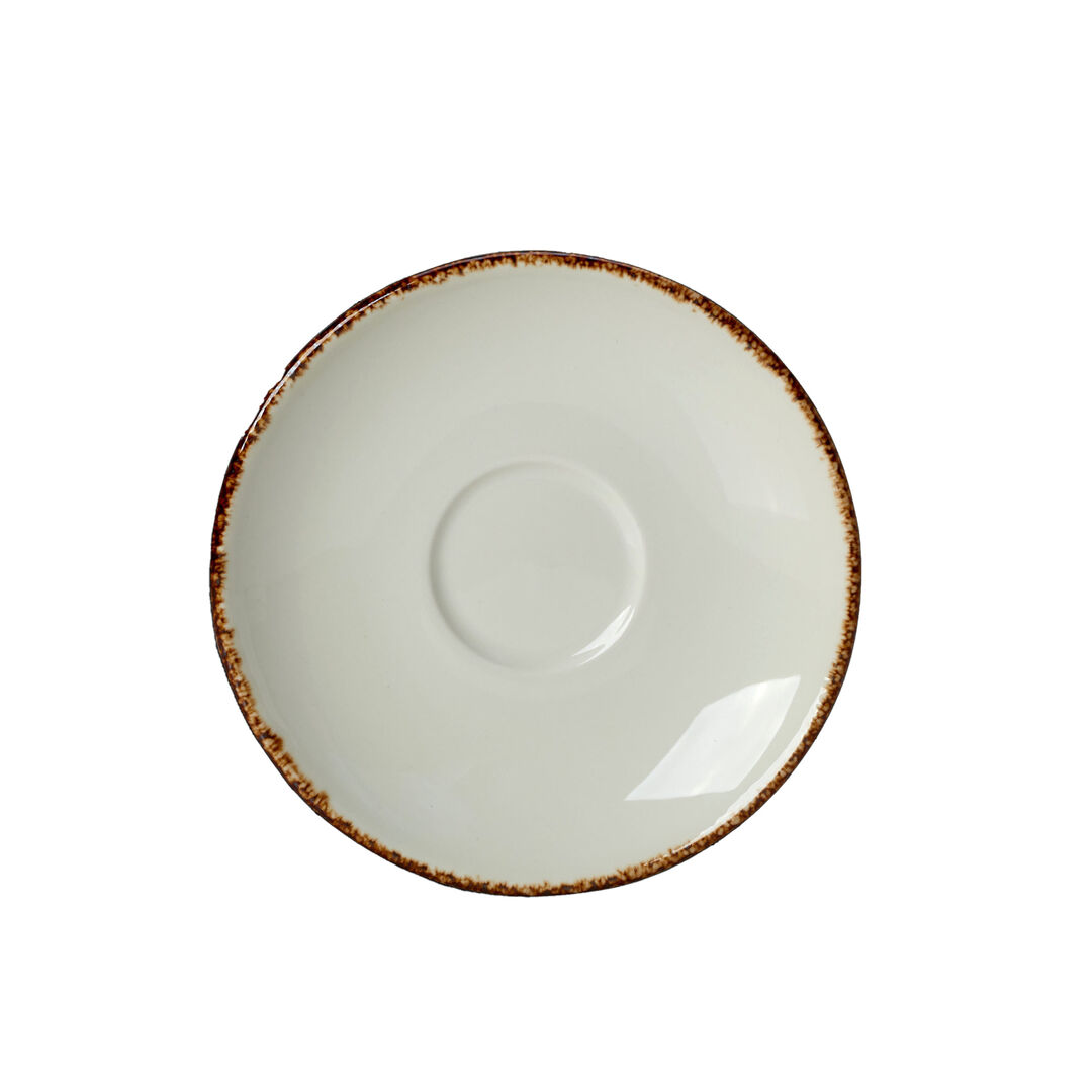 Brown Dapple Liv Saucer 12.5cm Ceramic Saucer Plate Set Tableware Pack of 36
