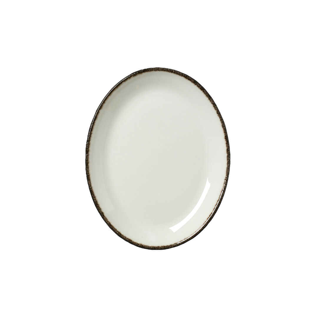 Charcoal Dapple Oval Coupe Plate 20.25cm(8"") Ceramic Plate Tableware Pack of 24