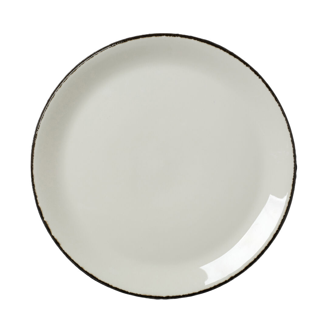 Charcoal Dapple Coupe Plate 28cm (11"") Ceramic Plate Set Tableware Pack of 12