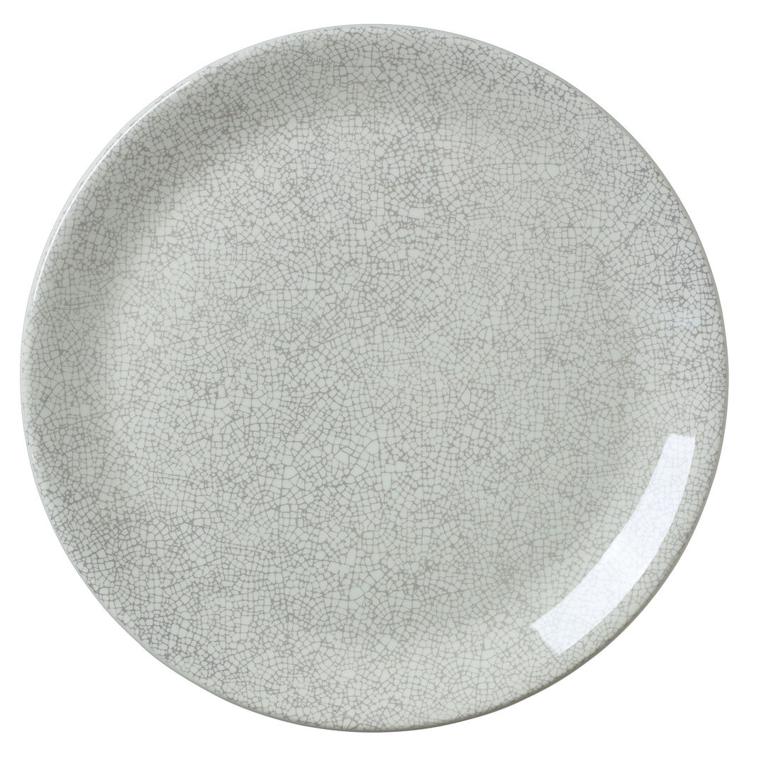 Ink Crackle Grey Coupe Plate 30cm (11 3/4"") Ceramic Plate Tableware Pack of 12