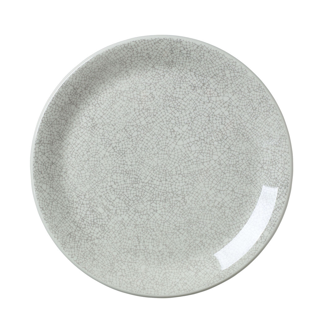 Ink Crackle Grey Coupe Plate 25.25cm (10"") Ceramic Plate Tableware Pack of 12