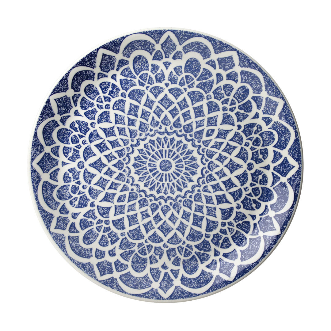 Ink Nomad Blue Coupe Plate 30cm (11 3/4"") Ceramic Plate Tableware Pack of 12