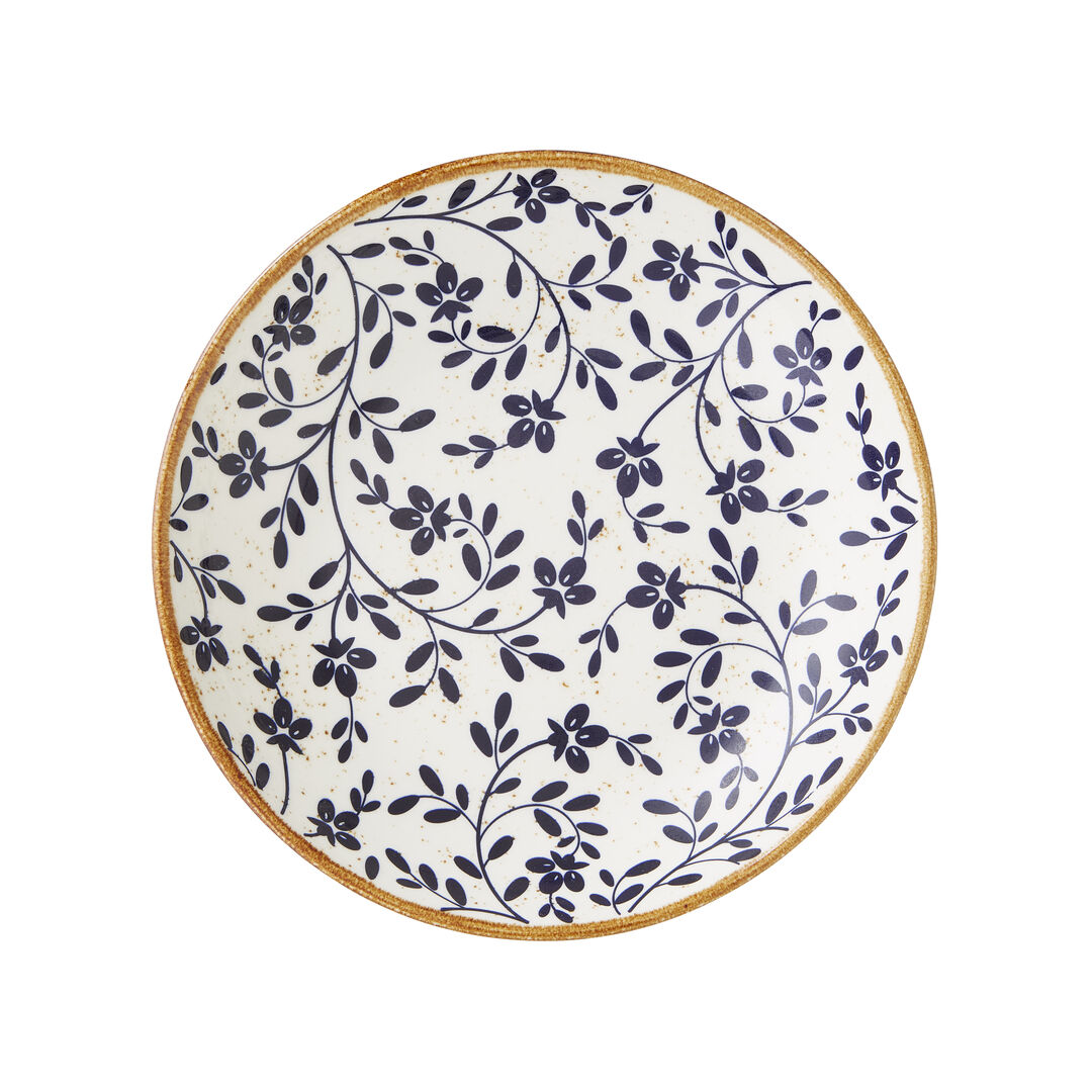 Flora Blue Coupe Bowl 21.6cm 83.5cl  Ceramic Bowl Home Tableware Pack of 12