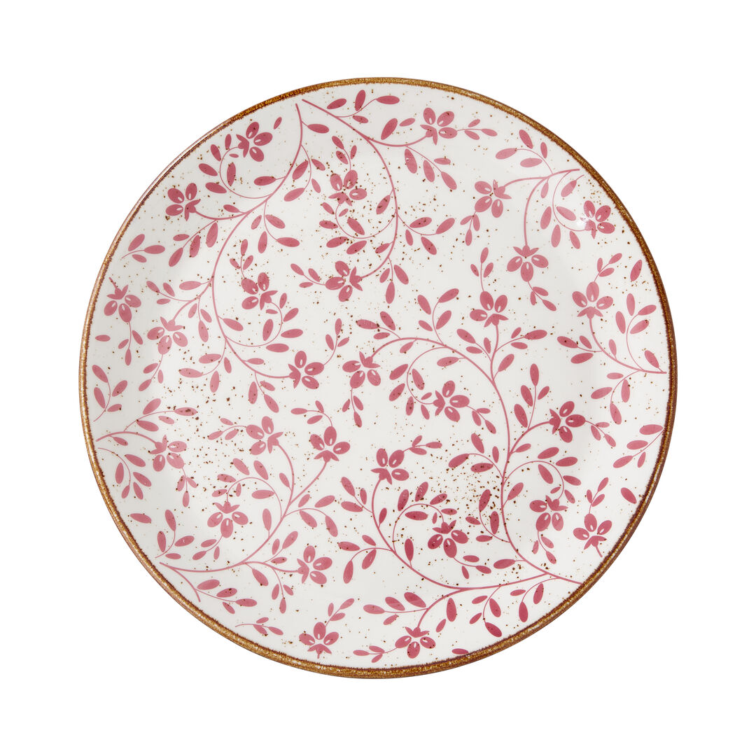 Flora Pink Coupe Plate 28cm (11"") Ceramic Plate Set Bar Tableware Pack of 12